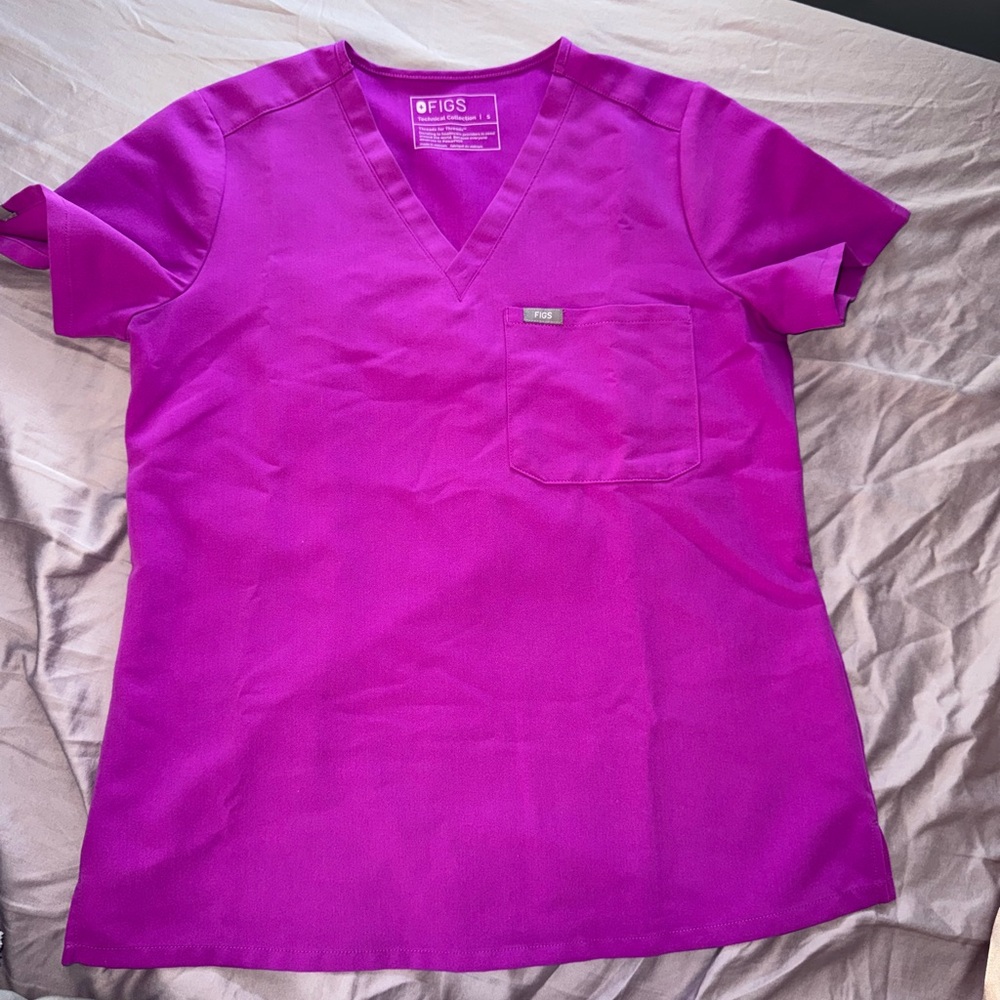 FIGs purple jolt scrub Top